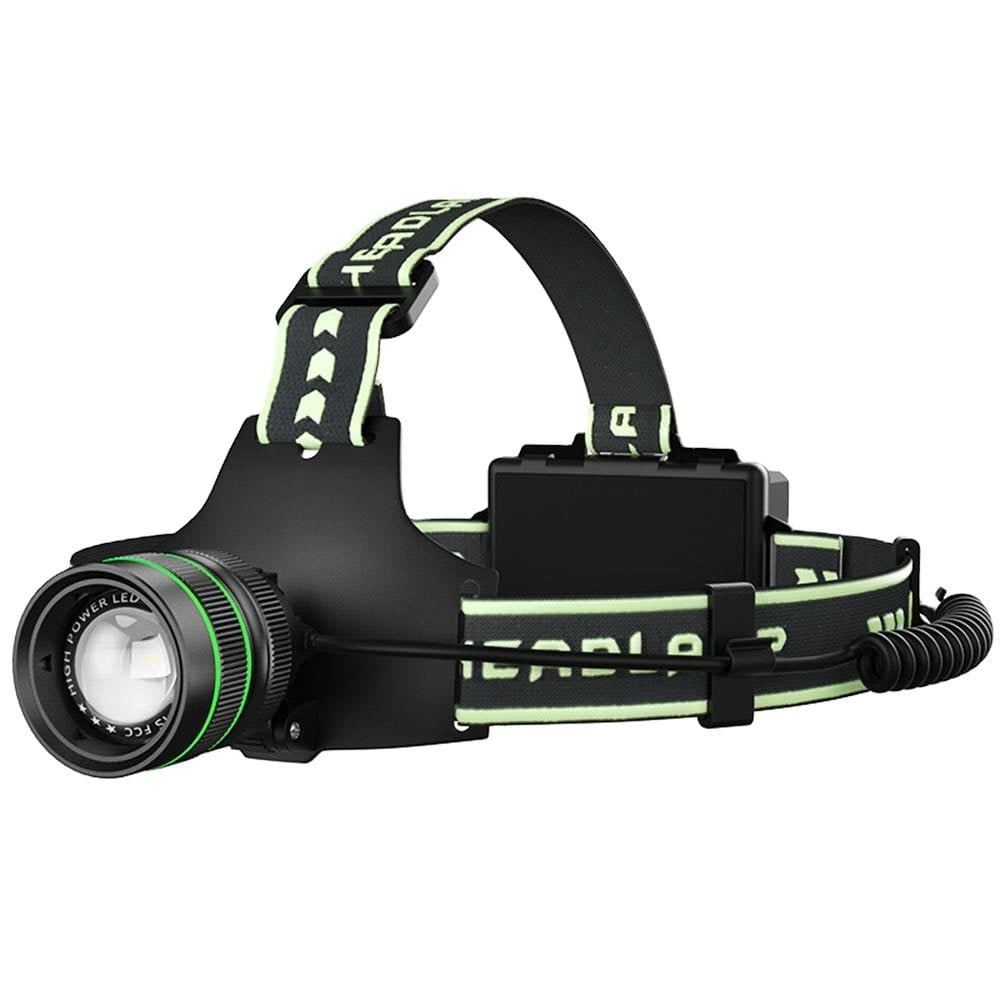 Lampada frontale da 10 000 lumen con fascio luminoso regolabile e funzione power bank