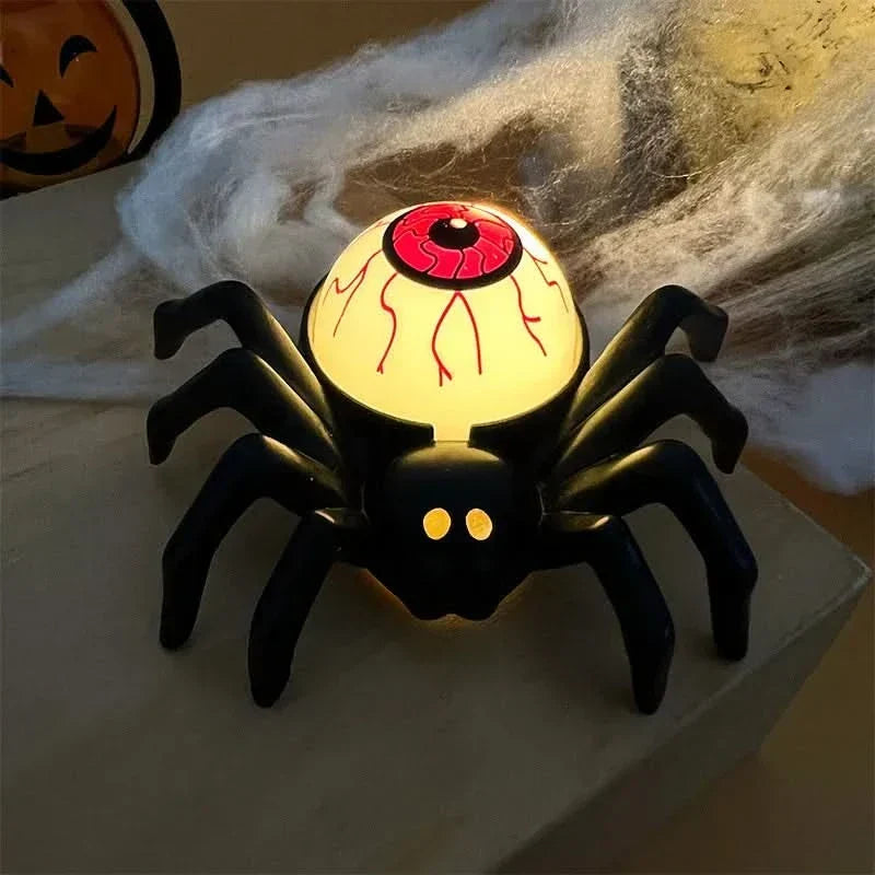 Lampada LED di Halloween con teschio e ragno – Decorazione spaventosa per la casa