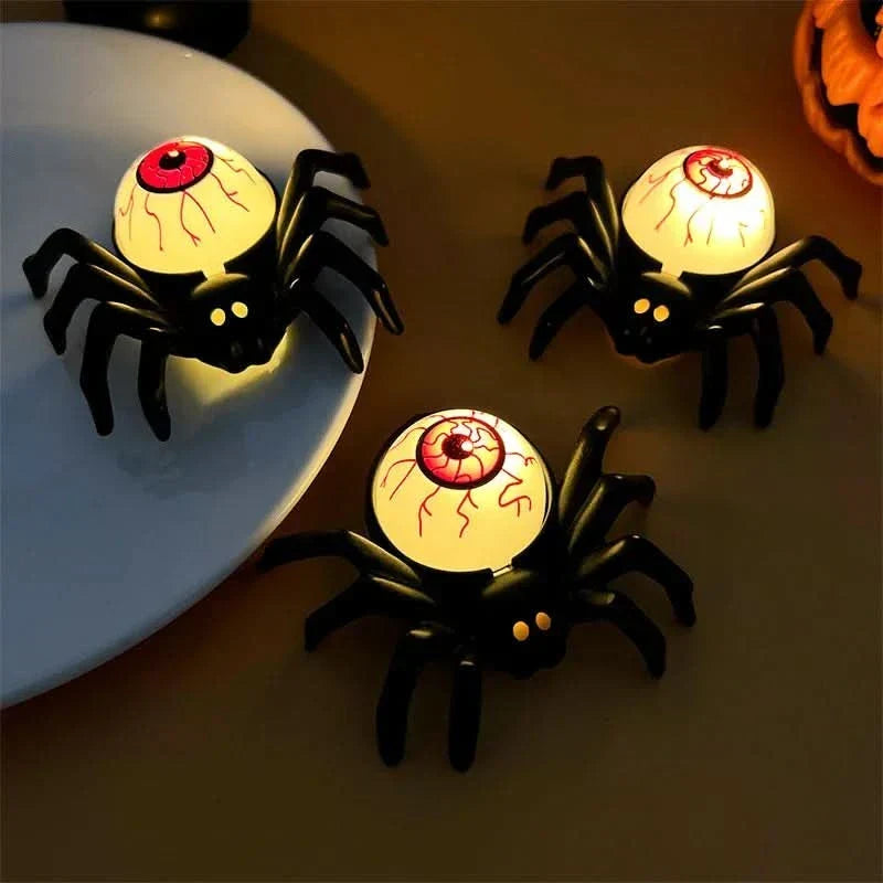 Lampada LED di Halloween con teschio e ragno – Decorazione spaventosa per la casa