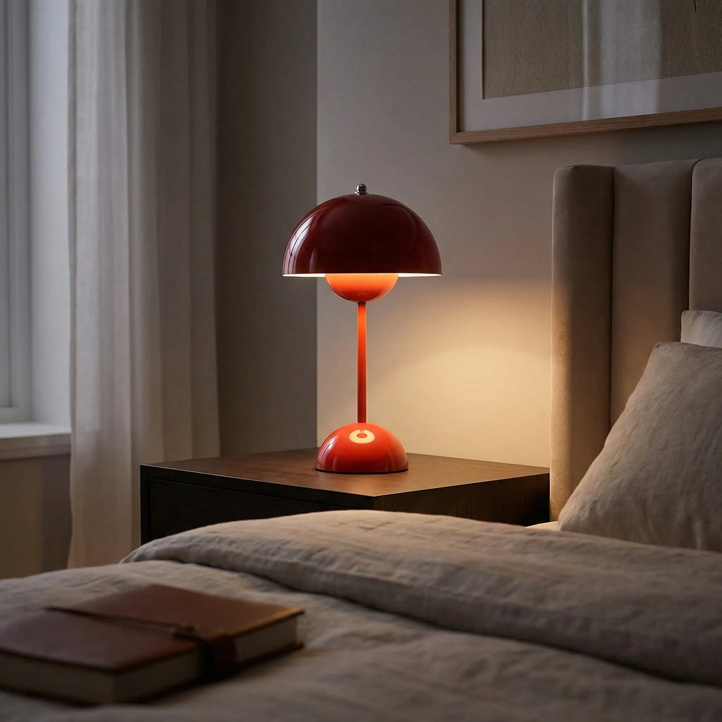 Lampada LED wireless dimmerabile a forma di fungo in stile scandinavo
