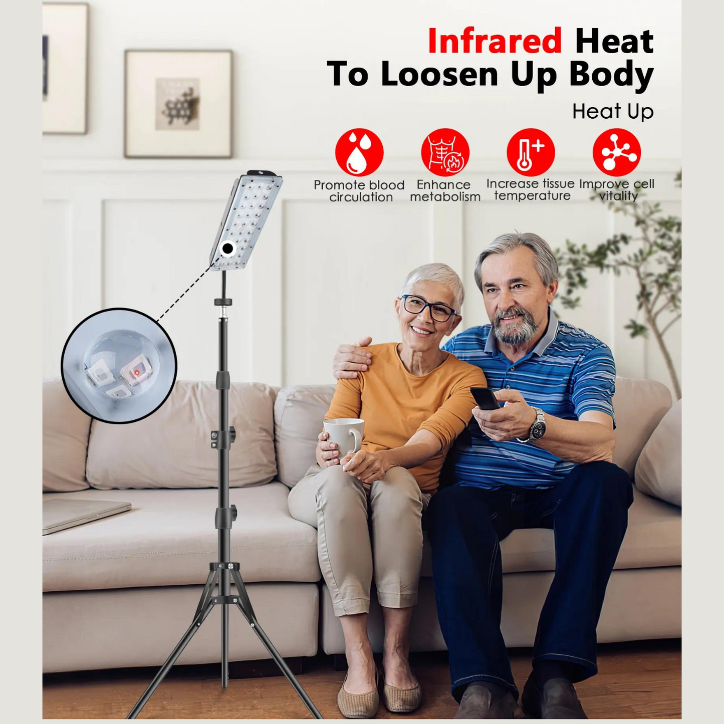 Lampada per Fototerapia a Luce Rossa da Terra con Striscia Regolabile