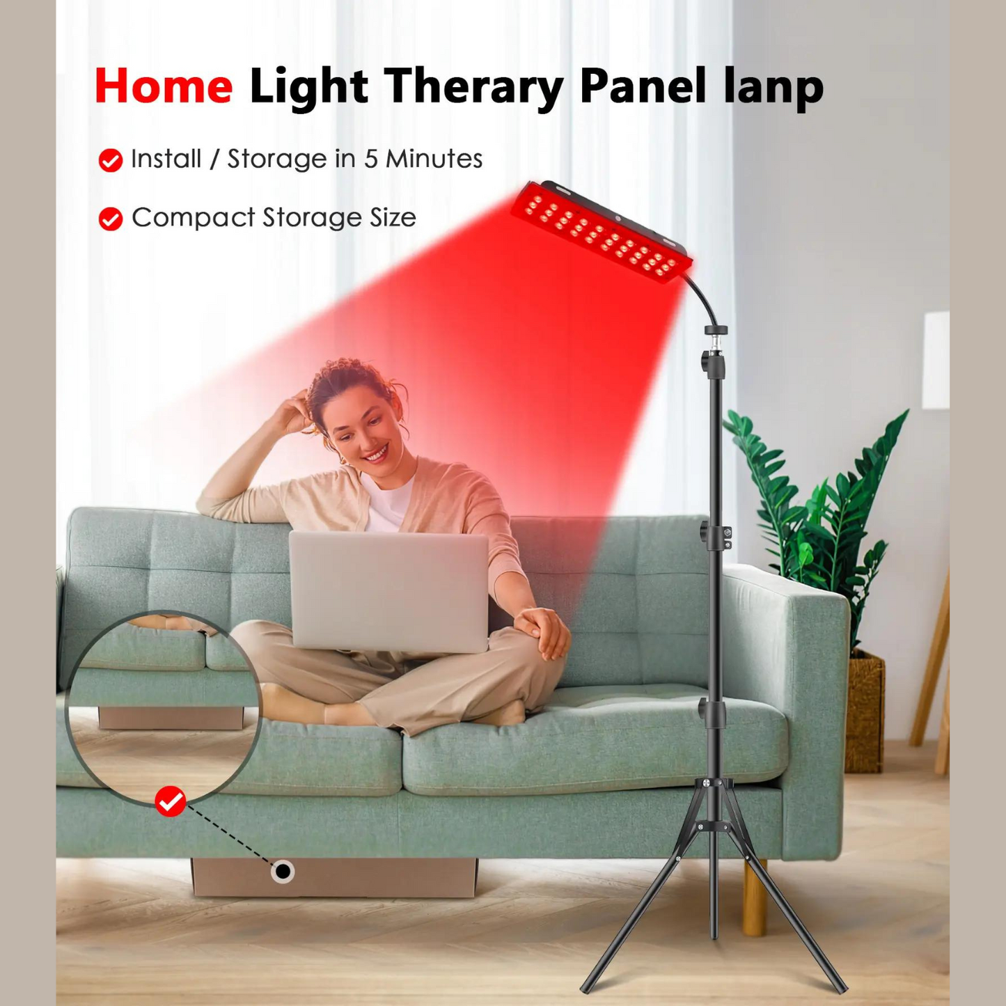 Lampada per Fototerapia a Luce Rossa da Terra con Striscia Regolabile