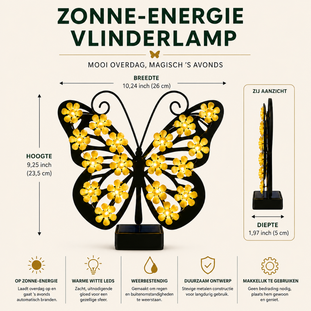 Lampada Solare a Farfalla per Giardino e Terrazzo