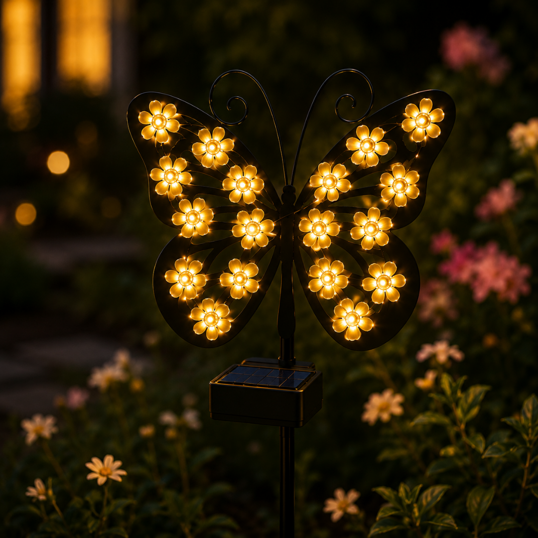 Lampada Solare a Farfalla per Giardino e Terrazzo