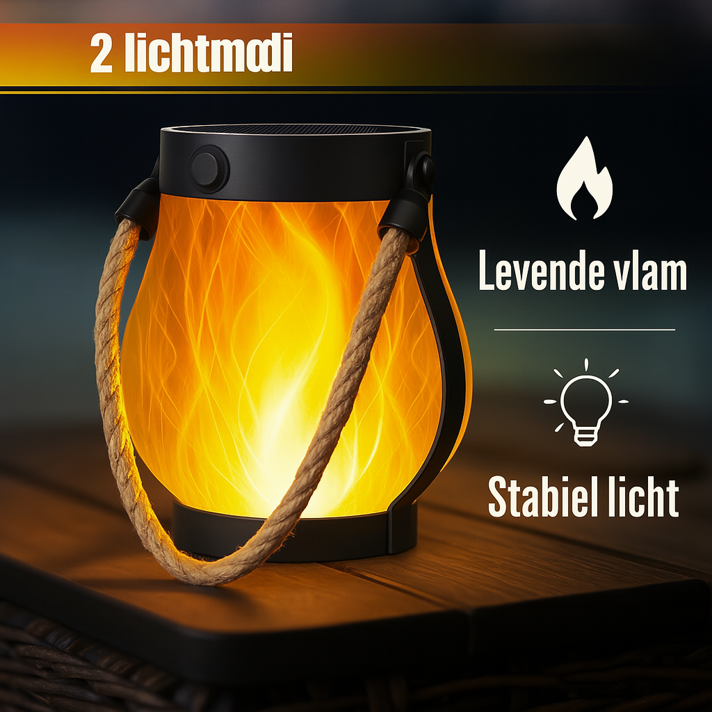 Lampada solare con effetto fiamma tremolante
