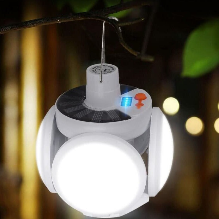 Lampadina LED solare pieghevole per campeggio e uso esterno