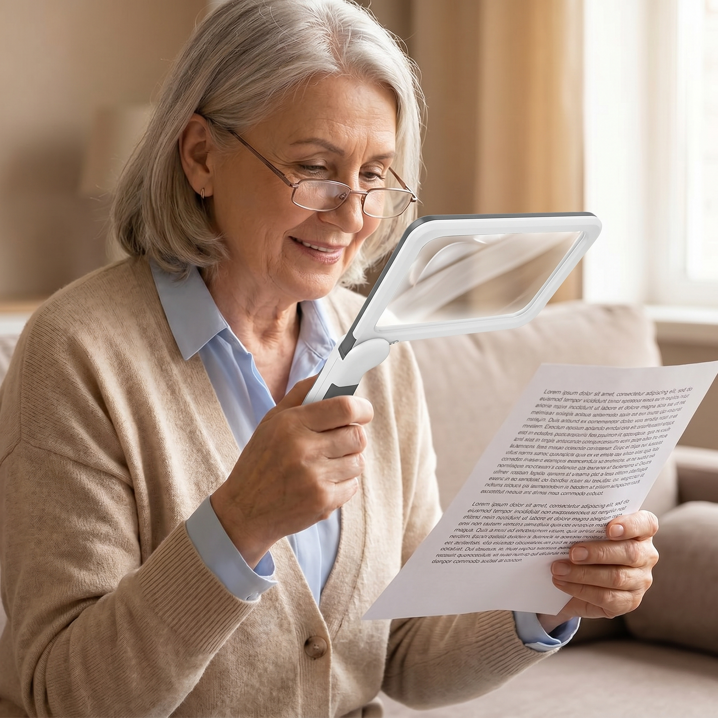 Lente d'ingrandimento manuale a LED | Ingrandimento 5x per una lettura più facile