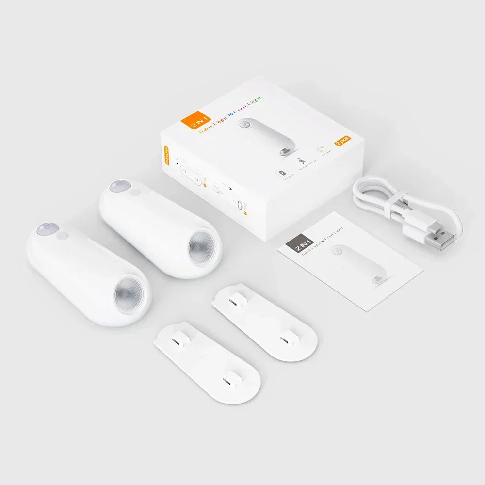 Luce notturna da WC con sensore di movimento, colori RGB, ricaricabile, impermeabile IPX3