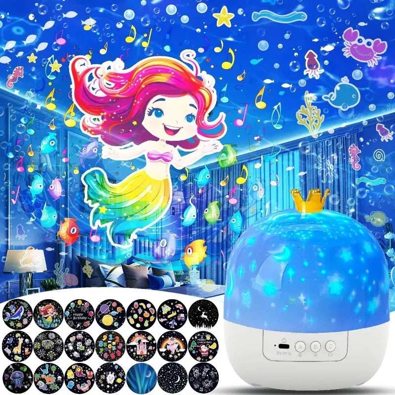 Luce Notturna Proiettore con Rotazione a 360°