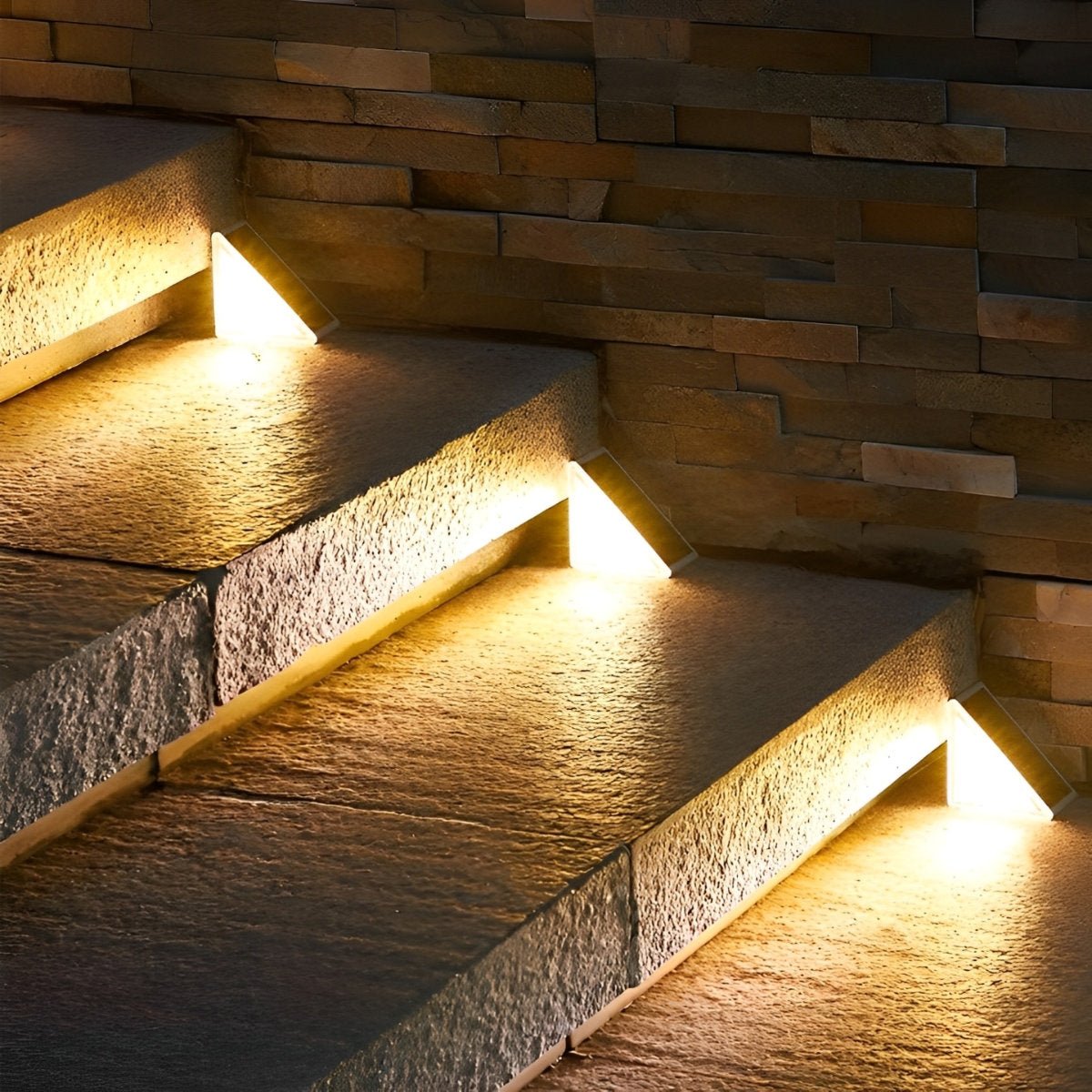 Luce solare da esterno per scale con sensore di movimento, ABS, IP65, luce bianca calda 3000K