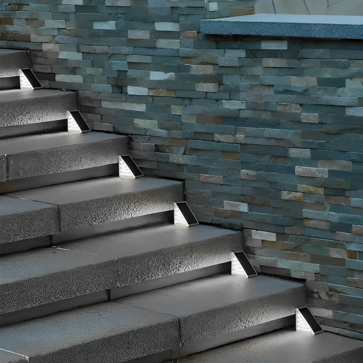 Luce solare da esterno per scale con sensore di movimento, ABS, IP65, luce bianca calda 3000K
