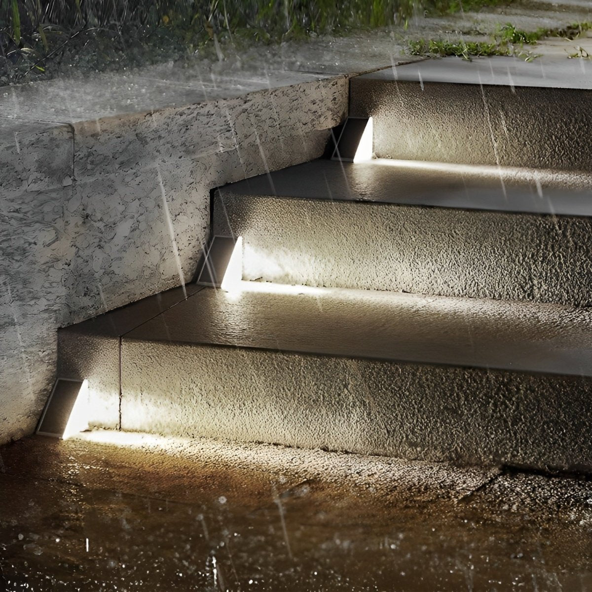 Luce solare da esterno per scale con sensore di movimento, ABS, IP65, luce bianca calda 3000K