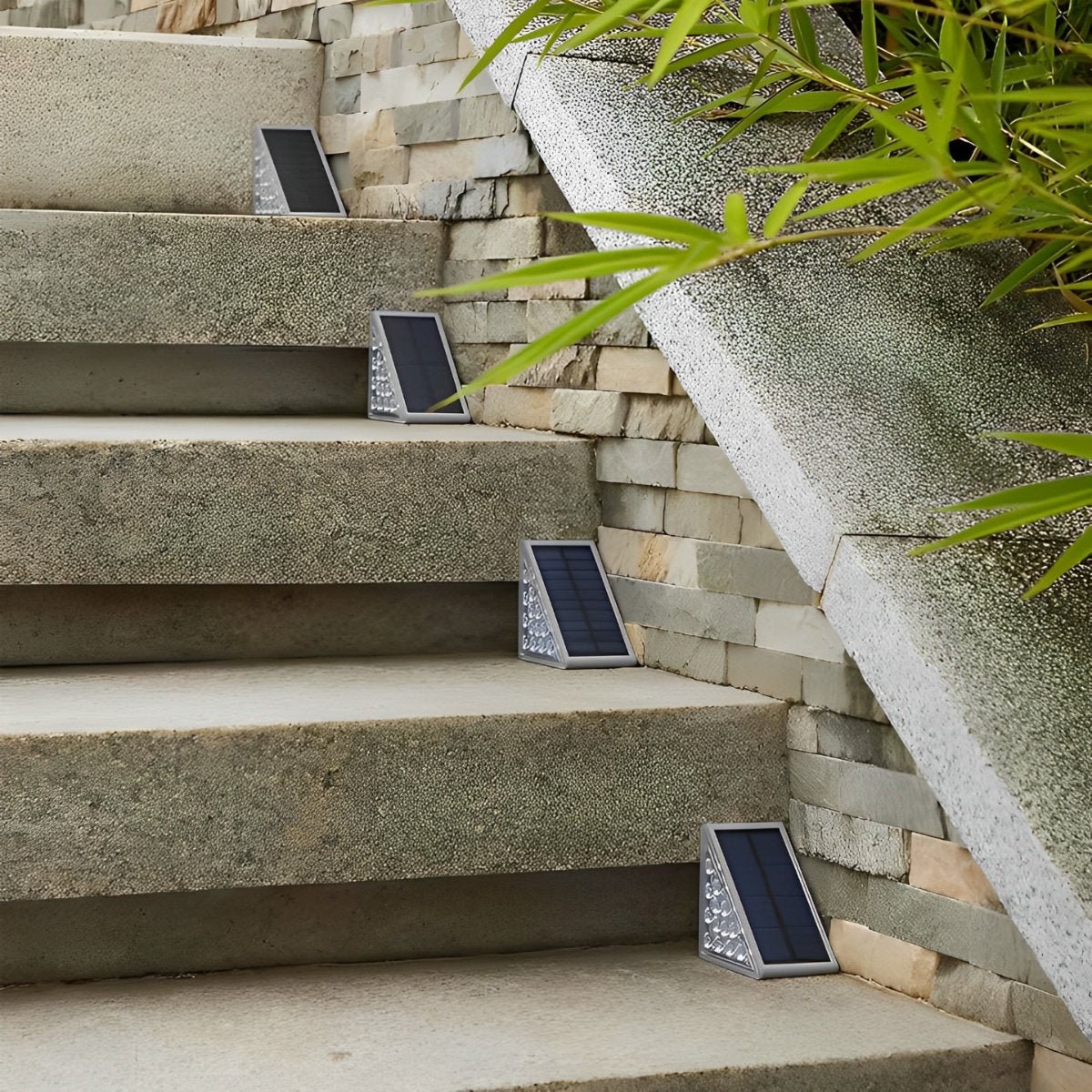 Luce solare da esterno per scale con sensore di movimento, ABS, IP65, luce bianca calda 3000K