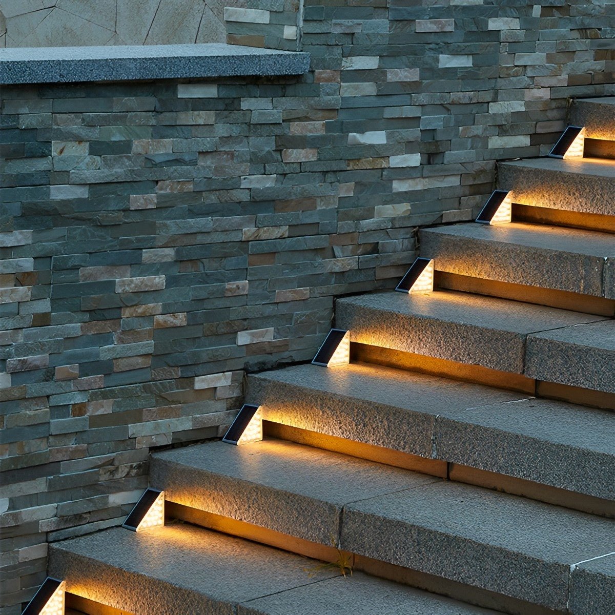 Luce solare da esterno per scale con sensore di movimento, ABS, IP65, luce bianca calda 3000K