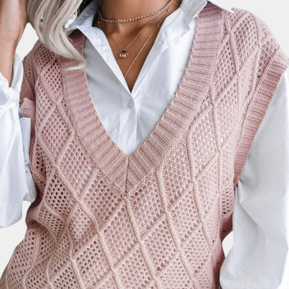 Lussuoso pullover da donna in maglia di lana con lavorazione moderna