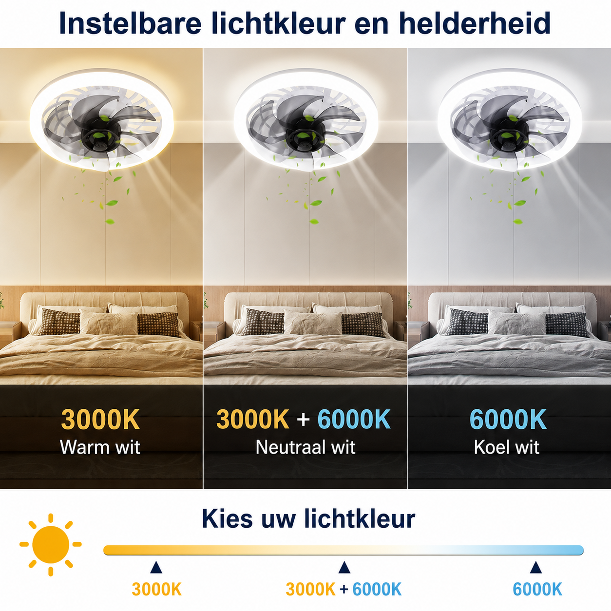 Lussuoso ventilatore da soffitto con luce