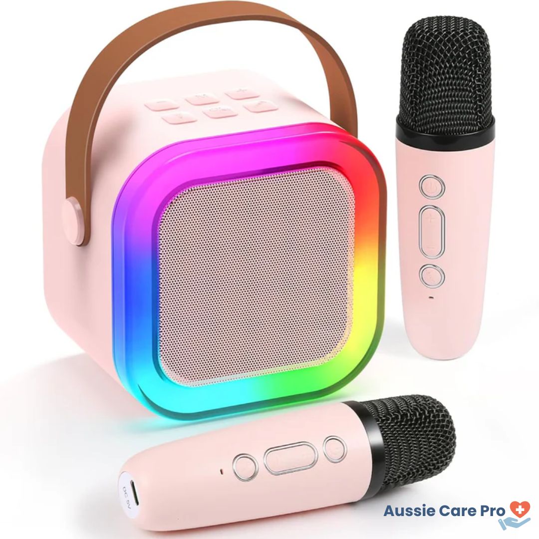 Macchina per karaoke per bambini – Bluetooth con microfoni wireless ed effetti luminosi