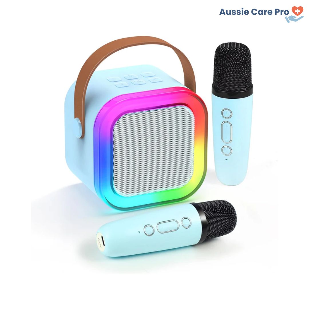 Macchina per karaoke per bambini – Bluetooth con microfoni wireless ed effetti luminosi