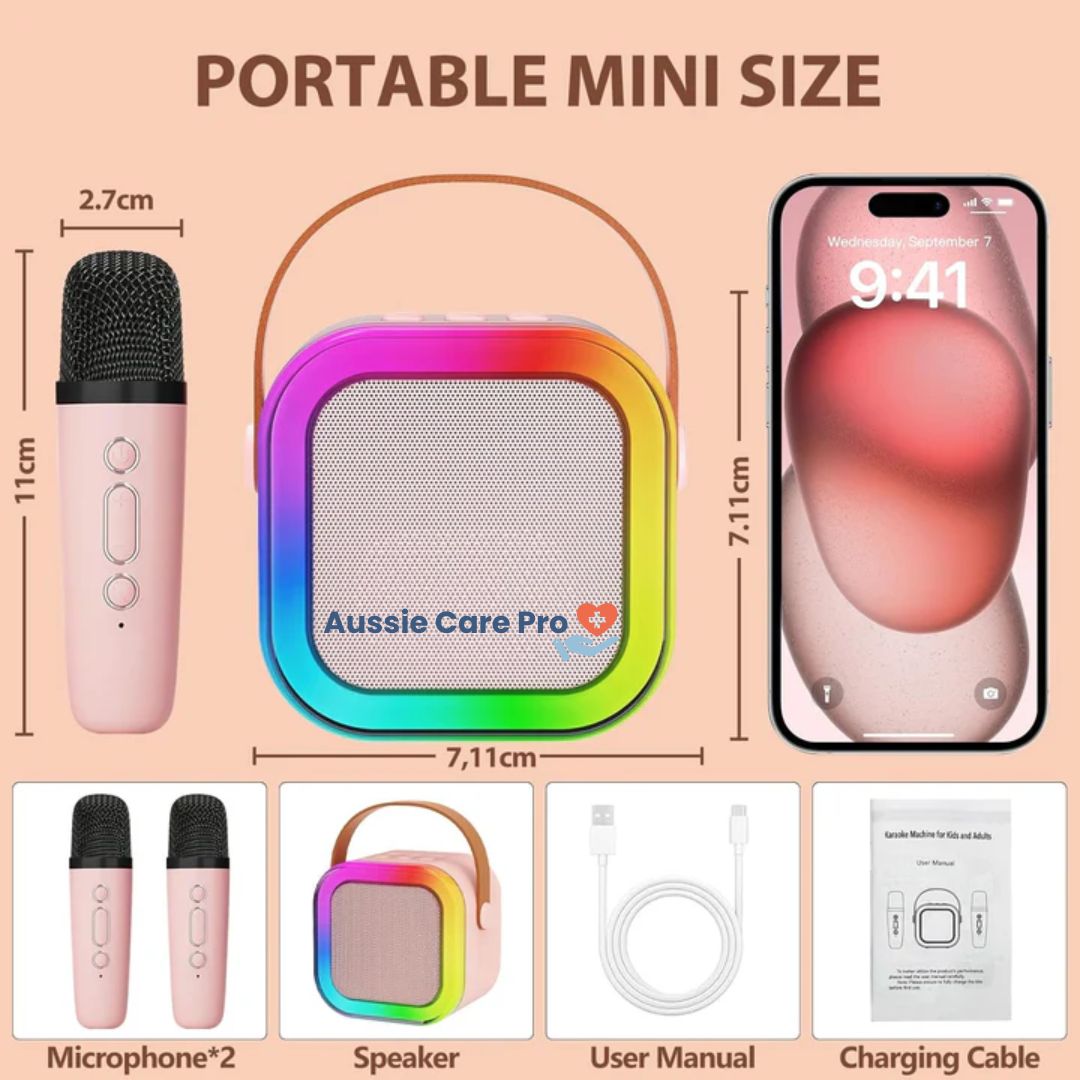 Macchina per karaoke per bambini – Bluetooth con microfoni wireless ed effetti luminosi