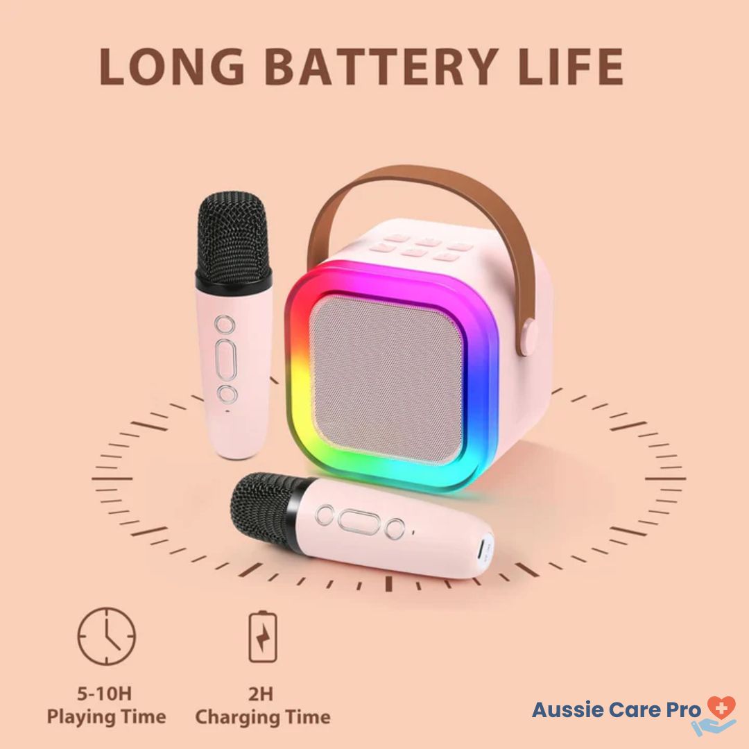 Macchina per karaoke per bambini – Bluetooth con microfoni wireless ed effetti luminosi
