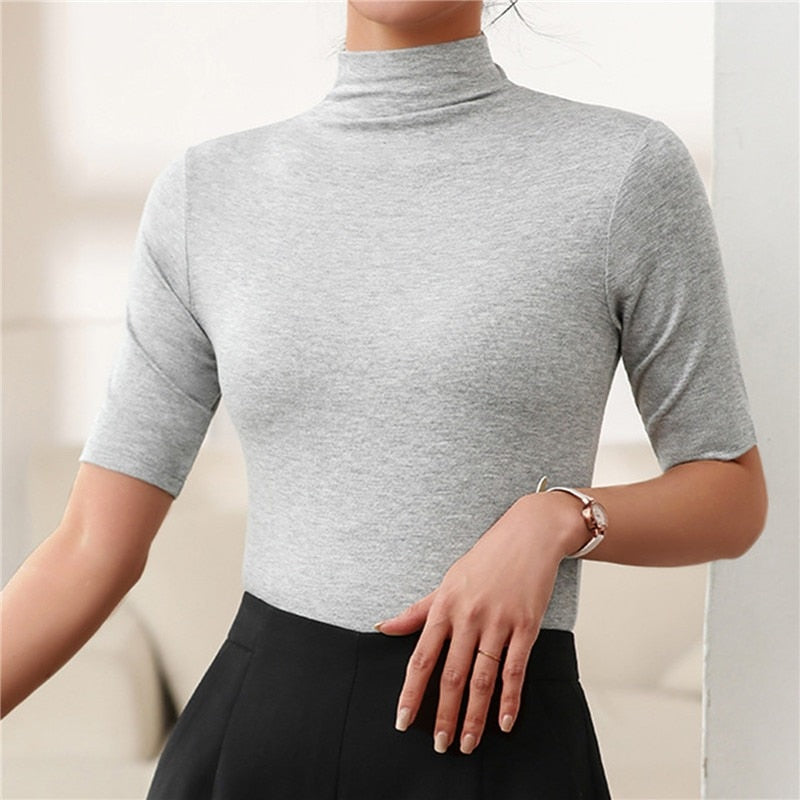 Maglia a collo alto da donna ultra sottile e senza cuciture - Elegante e comoda