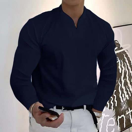 Maglia sportiva a maniche lunghe con scollo a V