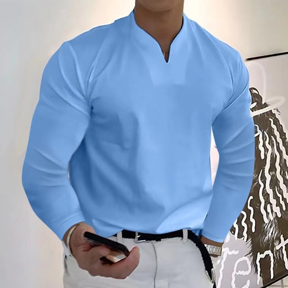 Maglia sportiva a maniche lunghe con scollo a V