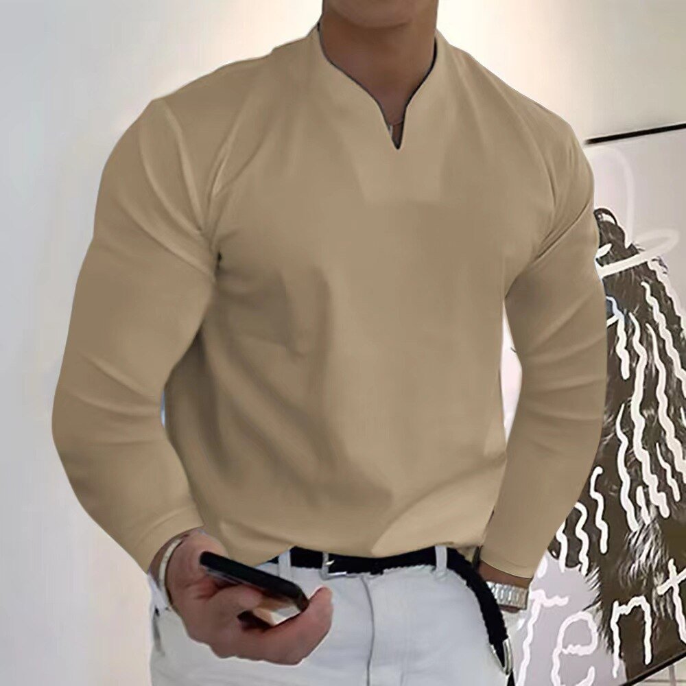 Maglia sportiva a maniche lunghe con scollo a V