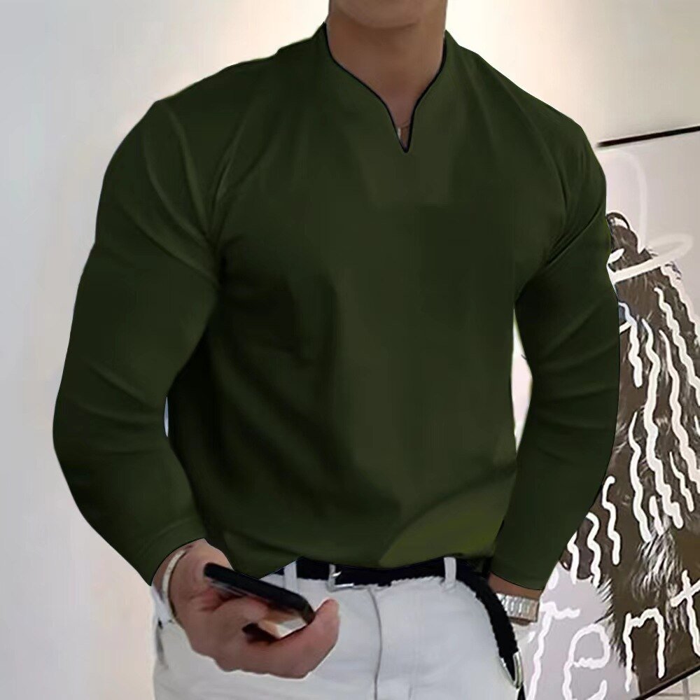 Maglia sportiva a maniche lunghe con scollo a V