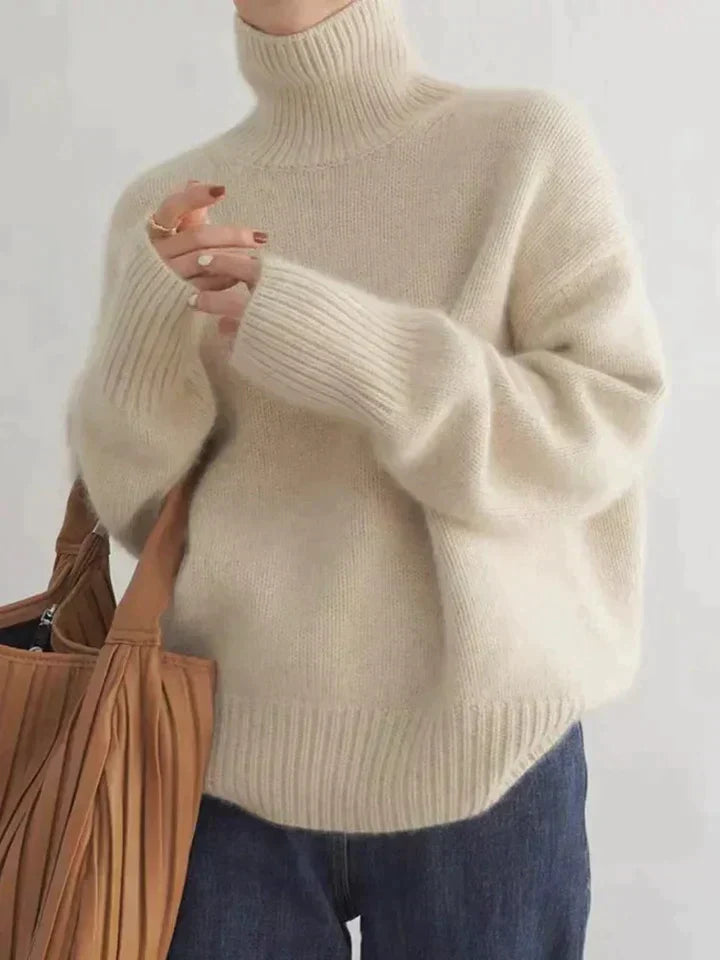 Maglione a Collo Alto da Donna in Cashmere