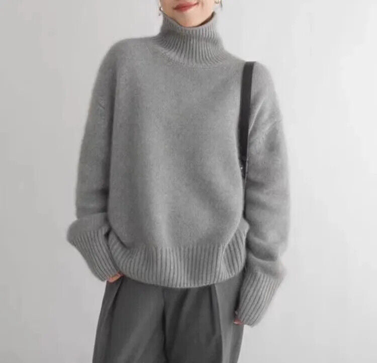 Maglione a Collo Alto da Donna in Cashmere