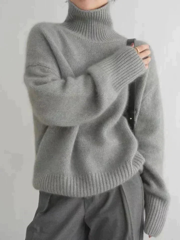 Maglione a collo alto da donna – Maglione in maglia lussuoso ed elegante