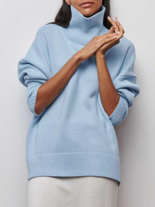 Maglione a Collo Alto Oversize da Donna in Maglia