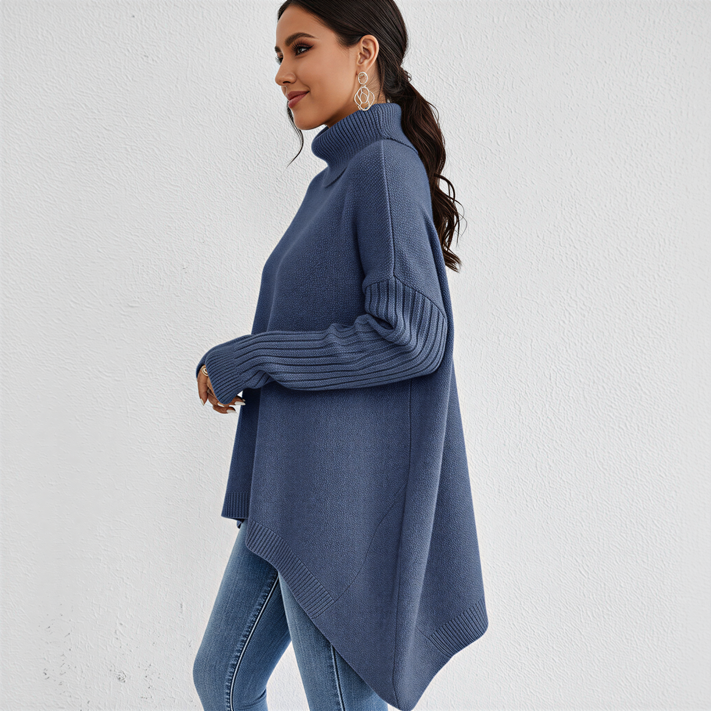 Maglione a collo alto oversized da donna