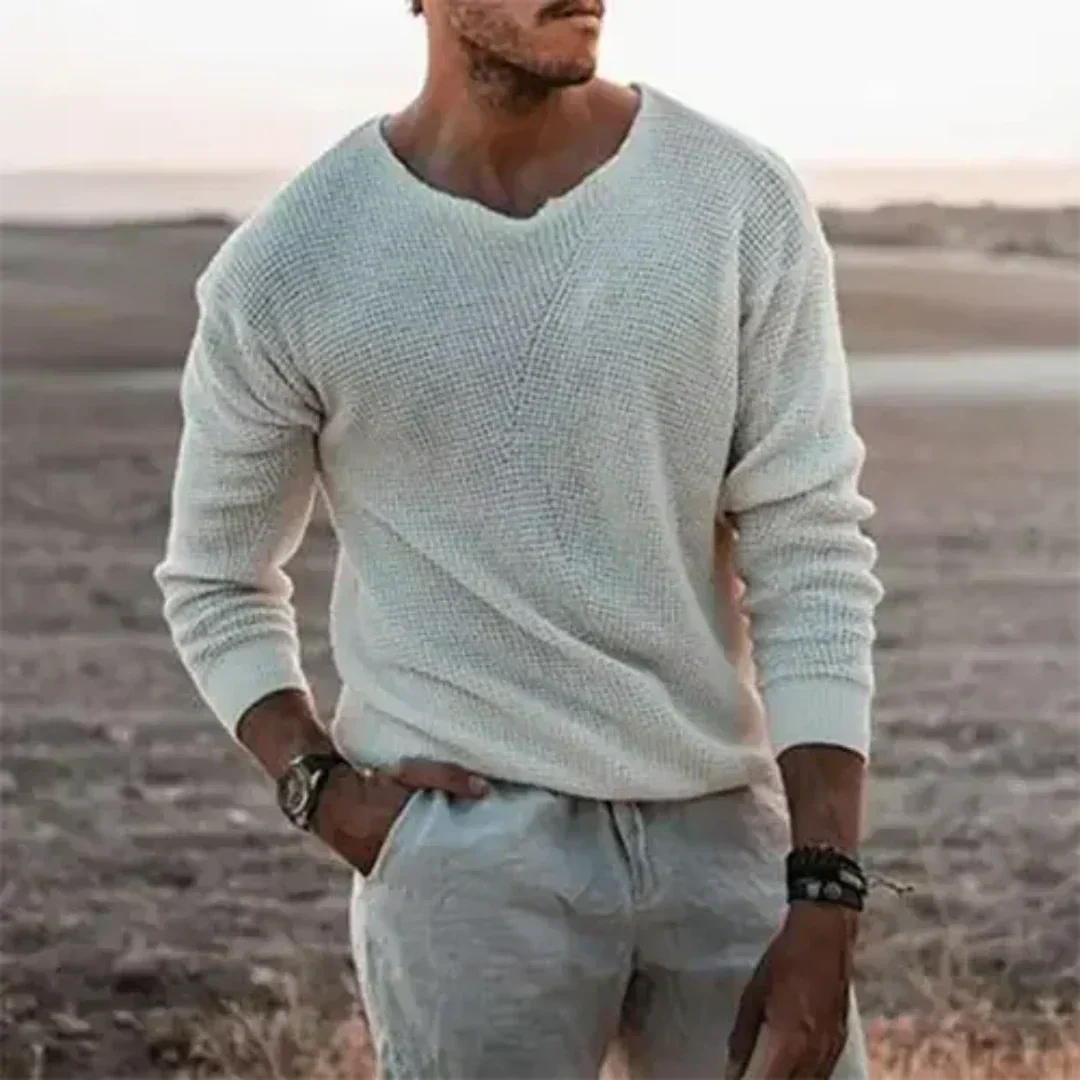 Maglione da uomo caldo in maglia a maniche lunghe per il comfort invernale
