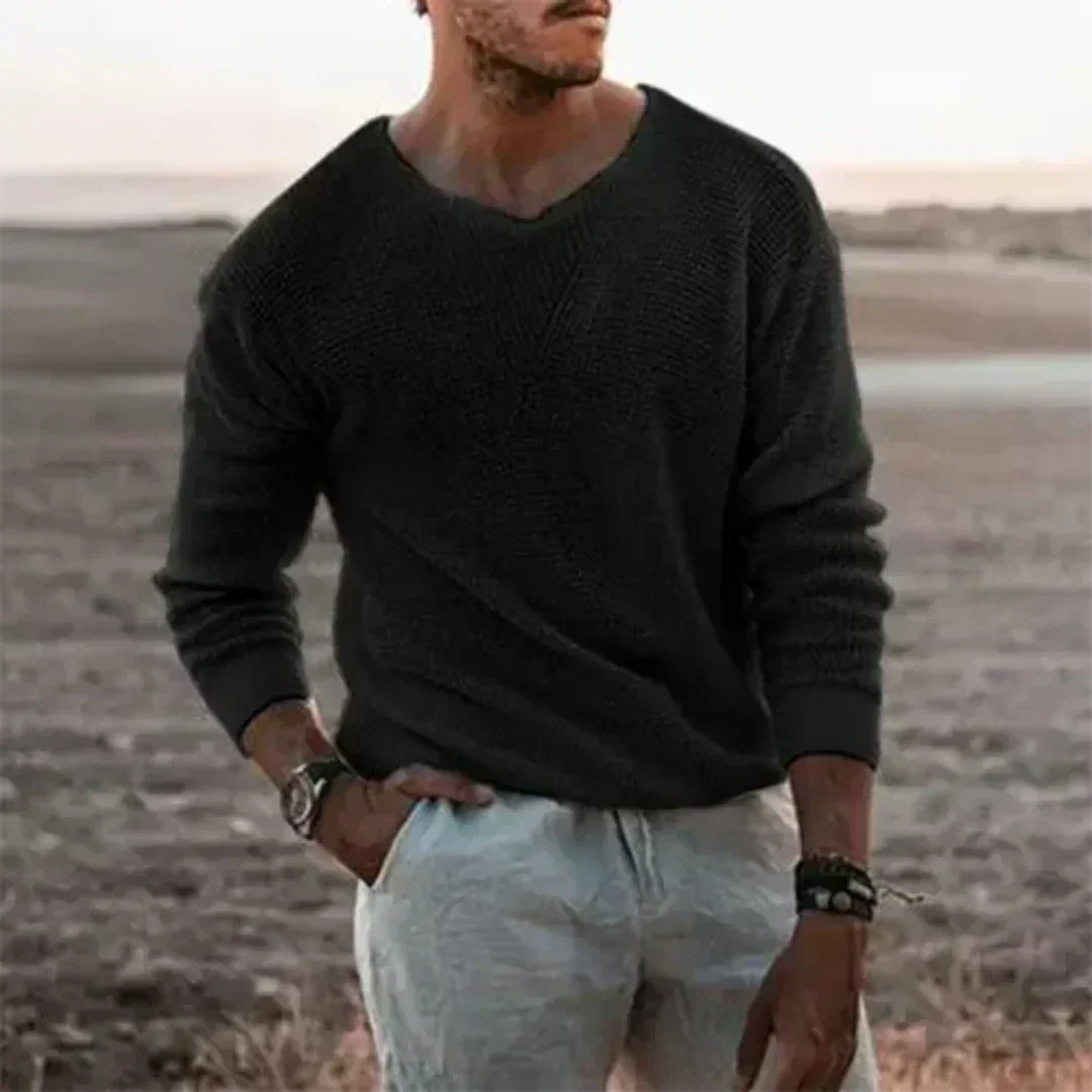 Maglione da uomo caldo in maglia a maniche lunghe per il comfort invernale