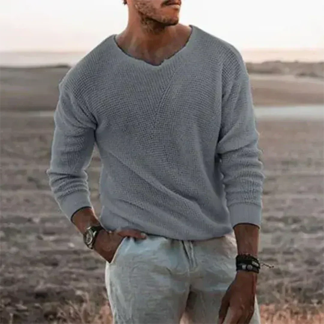 Maglione da uomo caldo in maglia a maniche lunghe per il comfort invernale