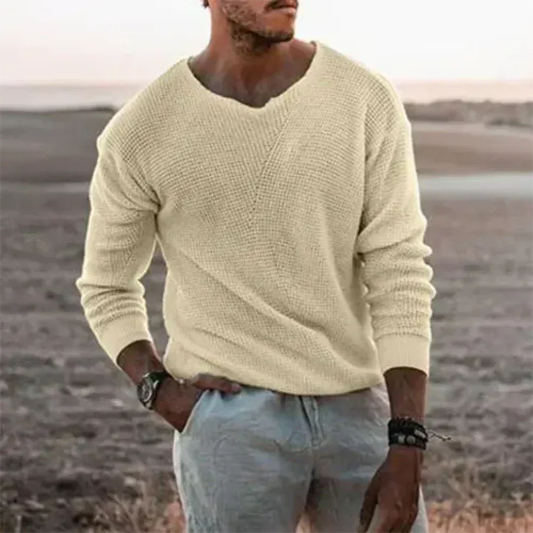 Maglione da uomo caldo in maglia a maniche lunghe per il comfort invernale