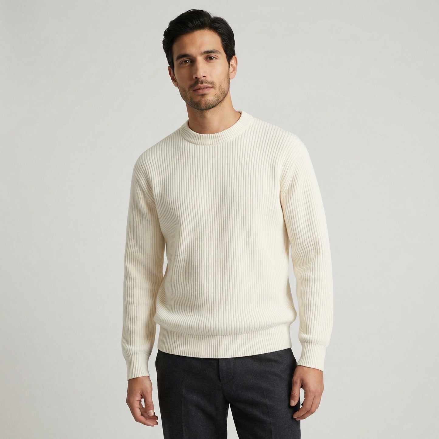 Maglione da uomo in maglia a coste
