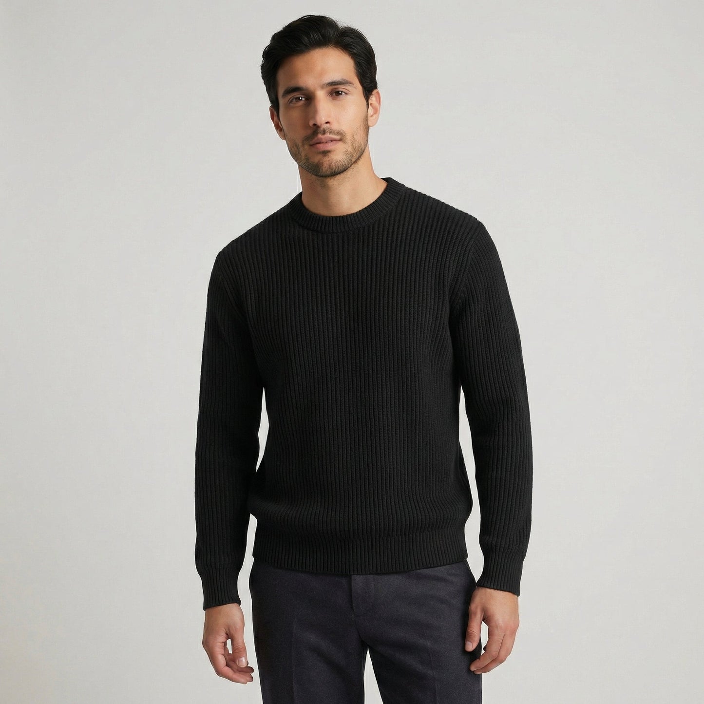 Maglione da uomo in maglia a coste