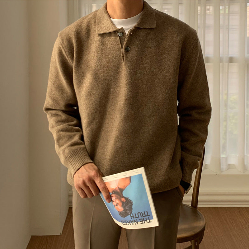 Maglione da Uomo in Maglia con Bottoni
