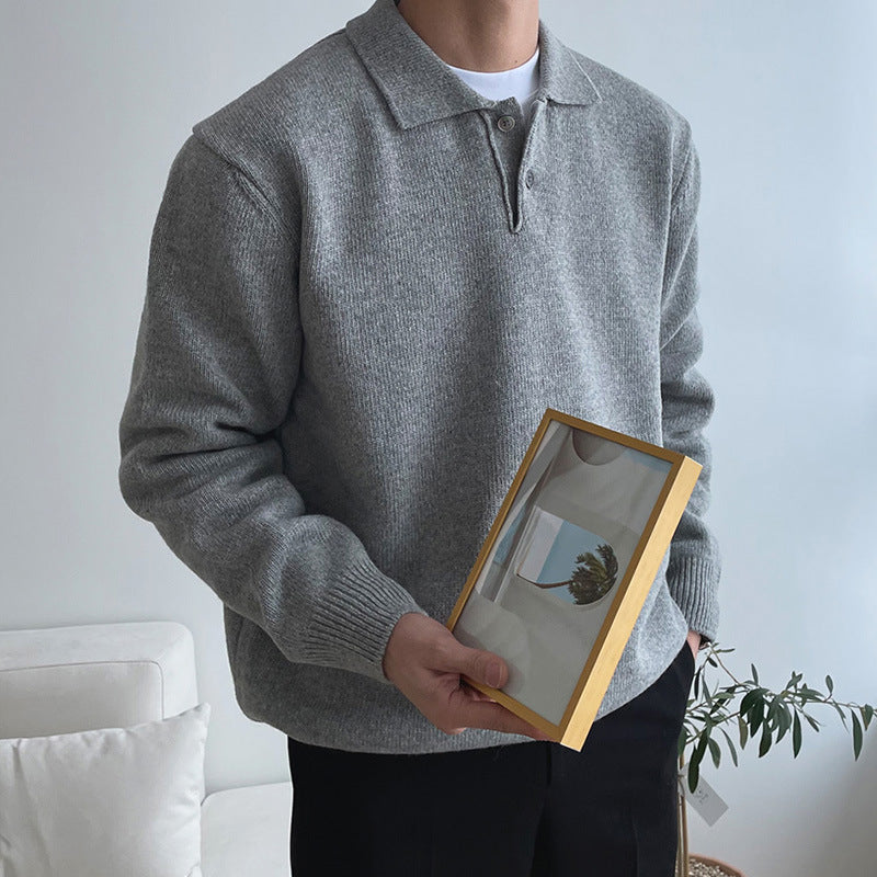 Maglione da Uomo in Maglia con Bottoni