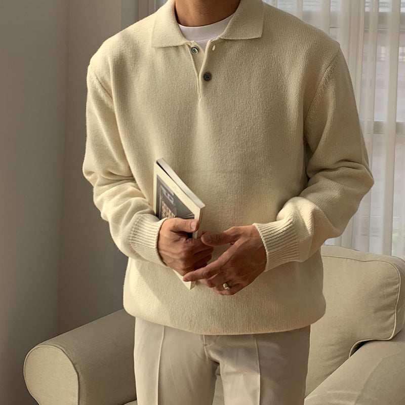 Maglione da Uomo in Maglia con Bottoni