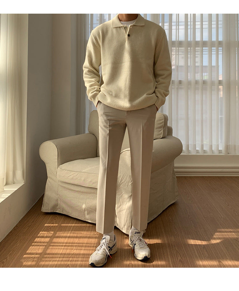 Maglione da Uomo in Maglia con Bottoni