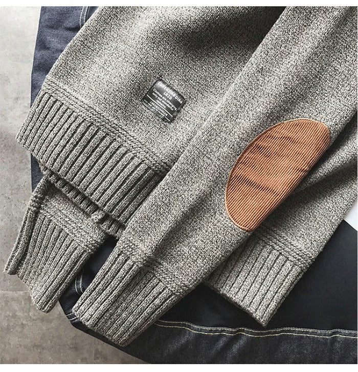Maglione da uomo in maglia oversized con toppe sui gomiti