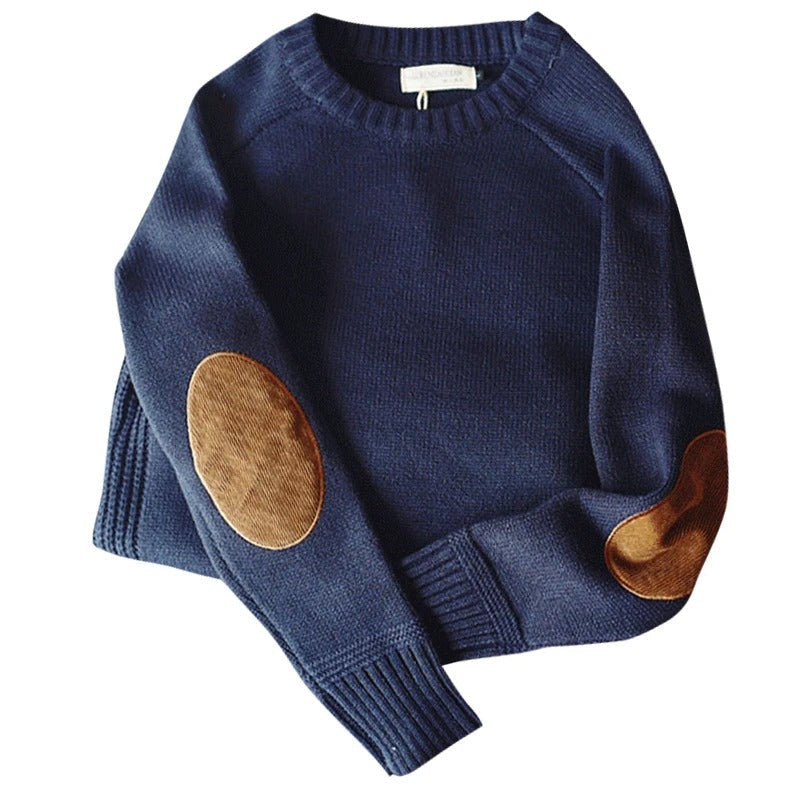 Maglione da uomo in maglia oversized con toppe sui gomiti
