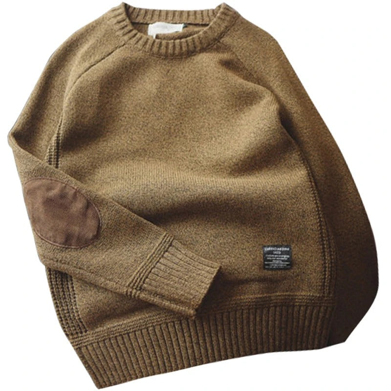 Maglione da uomo in maglia oversized con toppe sui gomiti