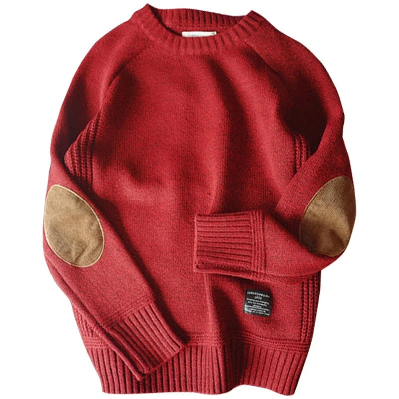 Maglione da uomo in maglia oversized con toppe sui gomiti
