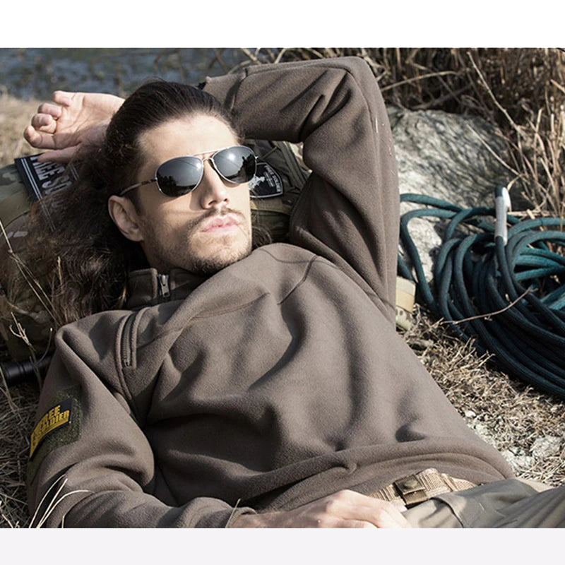 Maglione da uomo in pile antivento e tattico