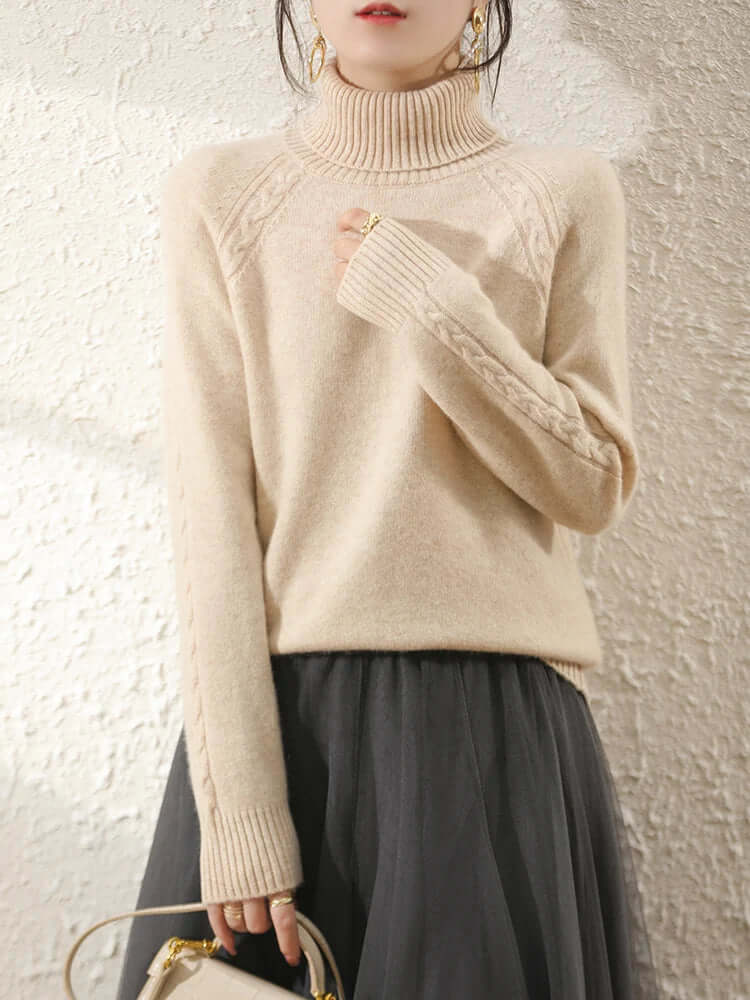 Maglione in maglia a collo alto da donna